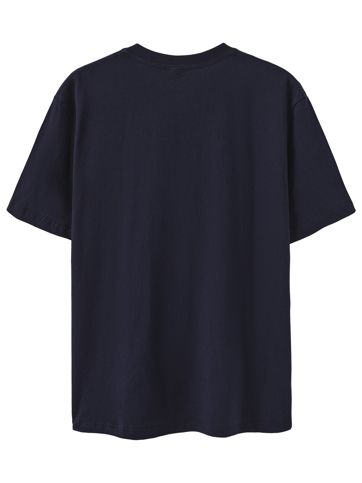Men's Print Pure Cotton T-Shirt, Summer Fashion Vintage Trendy Casual Breathable Everyday Versatile Crew Neck Short Sleeve Top - Navy blue color