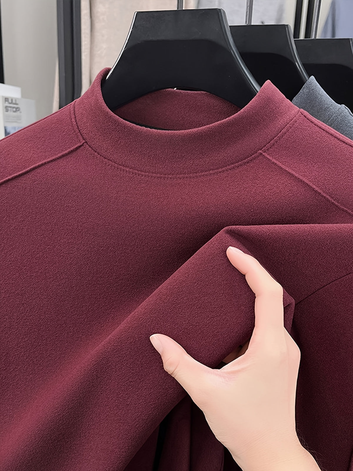 Men's Half-turtleneck Base Layer, Suitable for Wearing Alone in Early Autumn or as a Warm Inner Layer in Late Winter, Adaptable for Both Business and Casual Styles. -SINBOS - Rose Red