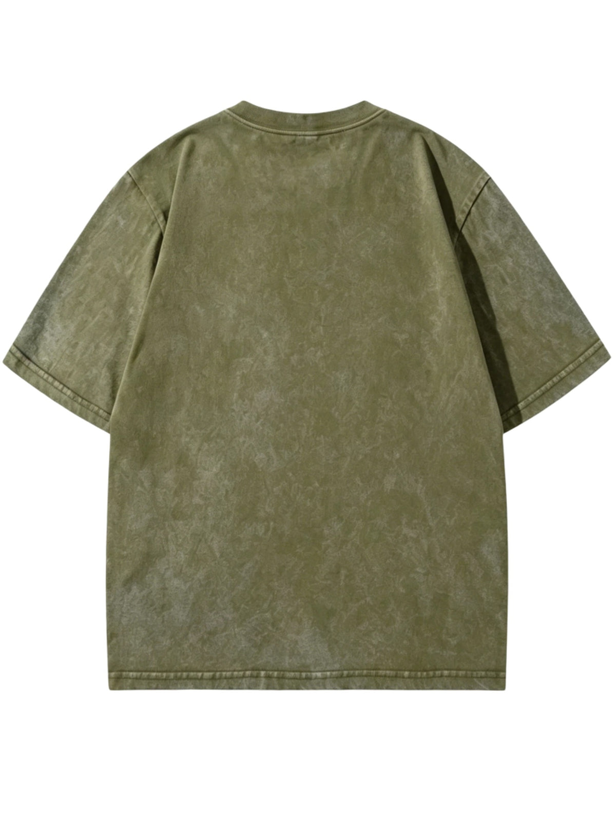 [3-pc] Summer New 100% Washed Vintage Men'S Pure Short Sleeve T-Shirt, Loose Fit, Casual And Comfortable, Round Neck, Trendy Style Top - Steel