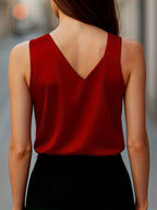 Women'S Irregular Strap Cami Top - Burgundy