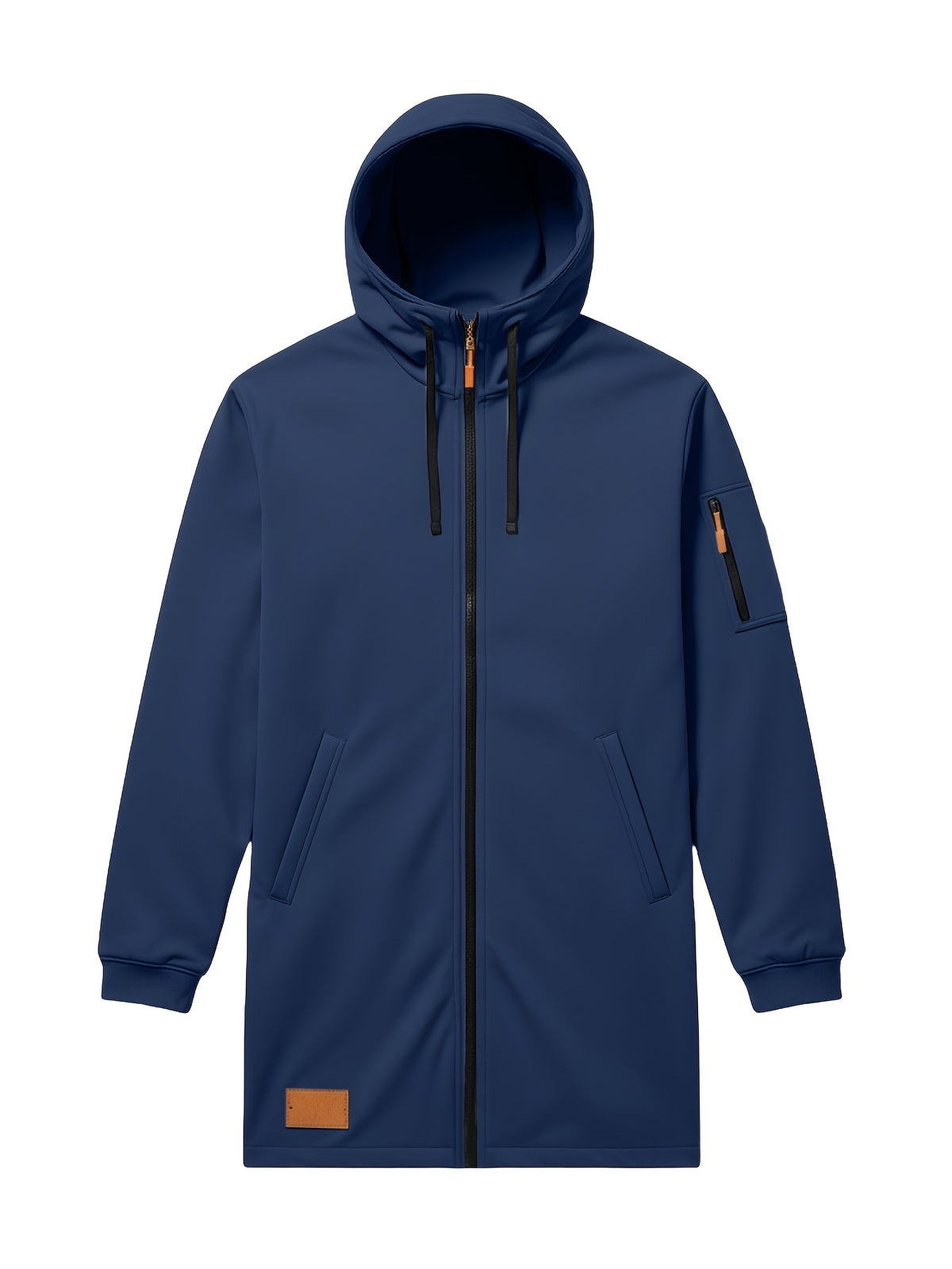 New Men's Casual Sports Sweatshirt and Hooded Long Knitted Jacket, Featuring a Multi-pocket Style. The Overall Fit Is Loose and Elegant. Fashionable Outdoor Casual Sweatshirt, Long-sleeved Cardigan, Hooded Design, Winter Clothes for Men - Navy Color