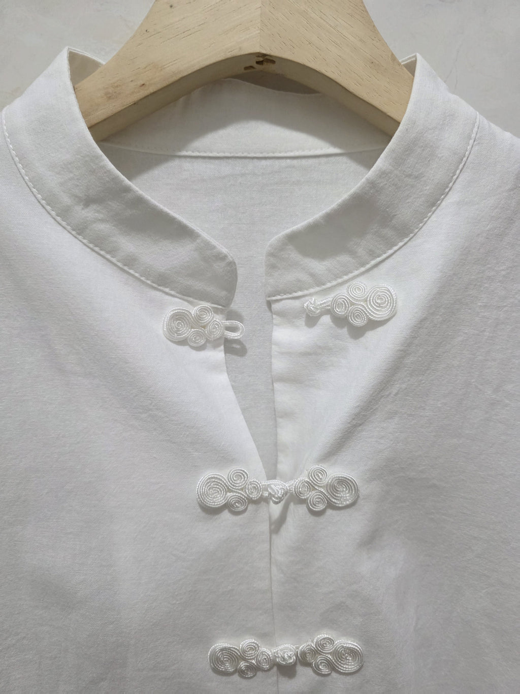 Chinese Style Buttons, Pure Shirts, 2026 Autumn New - White