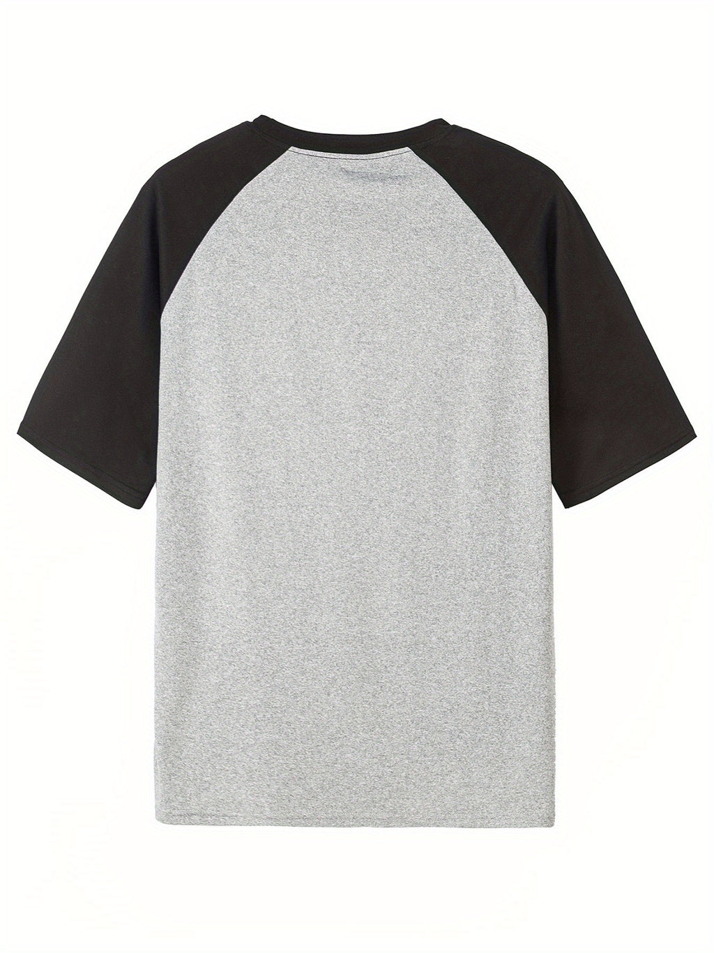Women's Summer Fashion Loose-Fitting Pullover Short-Sleeve T-Shirt with Contrast Color Raglan Sleeves and Heart Print - Grey