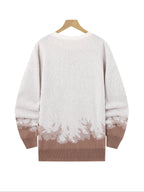 American High Street Gradient Flame Sweater | Trendy Design Knit Top - Light Brown-1