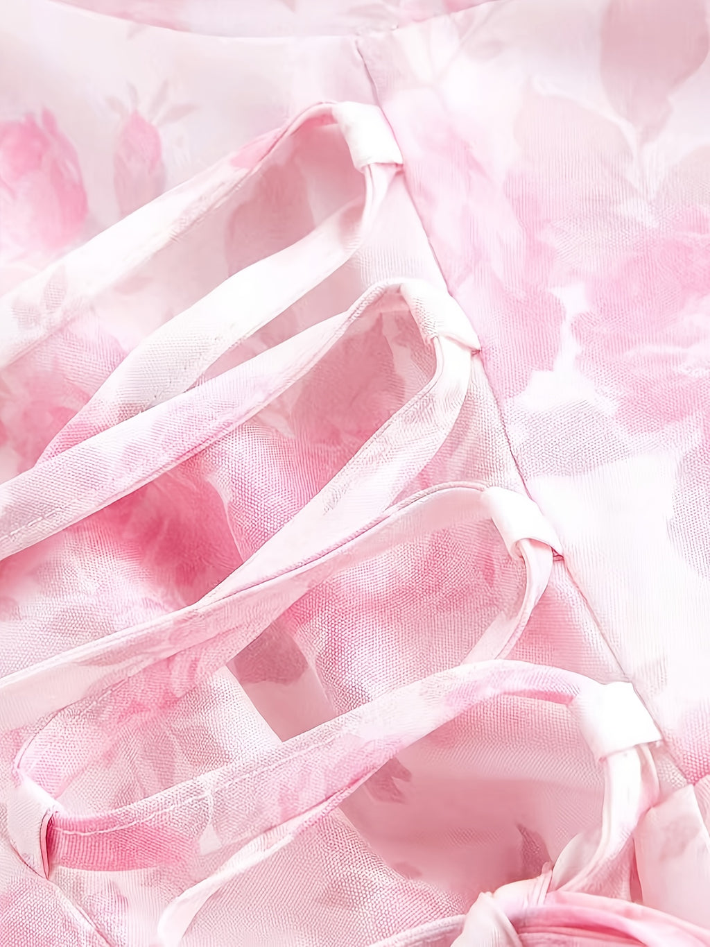 French Floral Suspender Elegant Small Fresh Long Dress - Pink