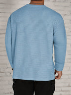 New Trendy Men's Versatile Casual Fashionable Comfortable Cool Skin-Friendly Long-Sleeve T-Shirt - Sky Blue