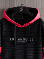Men'S Fashion Hoodie Sweatshirt - Black Crash Red