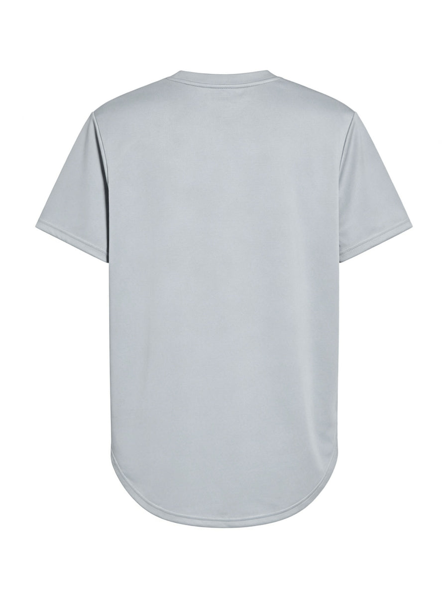 Men'S Longline T-Shirt with Trendy Street Style, Soft And Breathable, 100% Polyester, Bold Colorful Printed Design, Crew Neck, Short-Sleeve Summer Shirt, T-Shirt - Grey