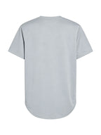Men'S Longline T-Shirt with Trendy Street Style, Soft And Breathable, 100% Polyester, Bold Colorful Printed Design, Crew Neck, Short-Sleeve Summer Shirt, T-Shirt - Grey