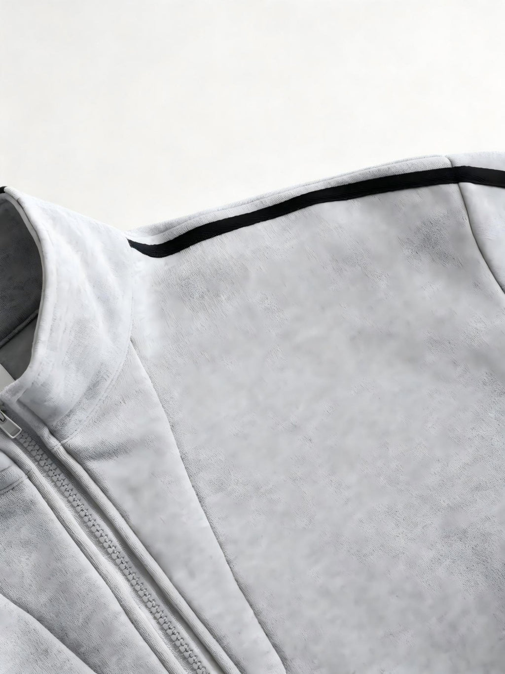 Men's Sporty Casual Half-Zip Stand Collar Sweatshirt, Thickened Polyester Fiber, Wear-Resistant and Non-Deforming, with Contrast Color Stripes on the Sides, Side-Seam Pockets, Loose Fit Long Sleeves, Versatile Solid Color Basic Top for Fitness Spring - Light Twist Gray