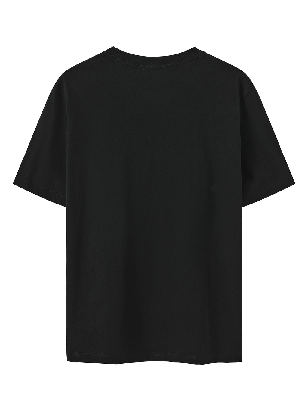 Men's Print Pure Cotton T-Shirt, Summer Fashion Vintage Trendy Casual Breathable Everyday Versatile Crew Neck Short Sleeve Top - Black