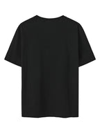 Men's Print Pure Cotton T-Shirt, Summer Fashion Vintage Trendy Casual Breathable Everyday Versatile Crew Neck Short Sleeve Top - Black