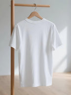 Minimalist Geometric Print Pure Cotton T-shirt, with a Delicate and Skin-friendly Feel, Featuring a Trendy Streetwear Style and Premium Texture. High-quality Unisex Short-sleeve Tee, Versatile for Daily Commutes and Casual Wear - White