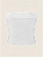 Millennium Spice "BADDIE" Printed Tube Top, Casual Tube Top, All-season Comfort, Y2K Women's Dress. - White