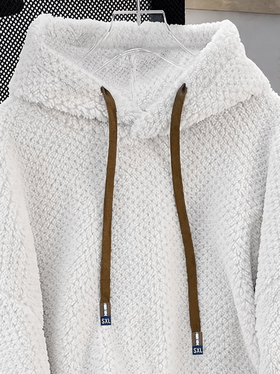 Autumn and Winter New Fleece Hoodie - White