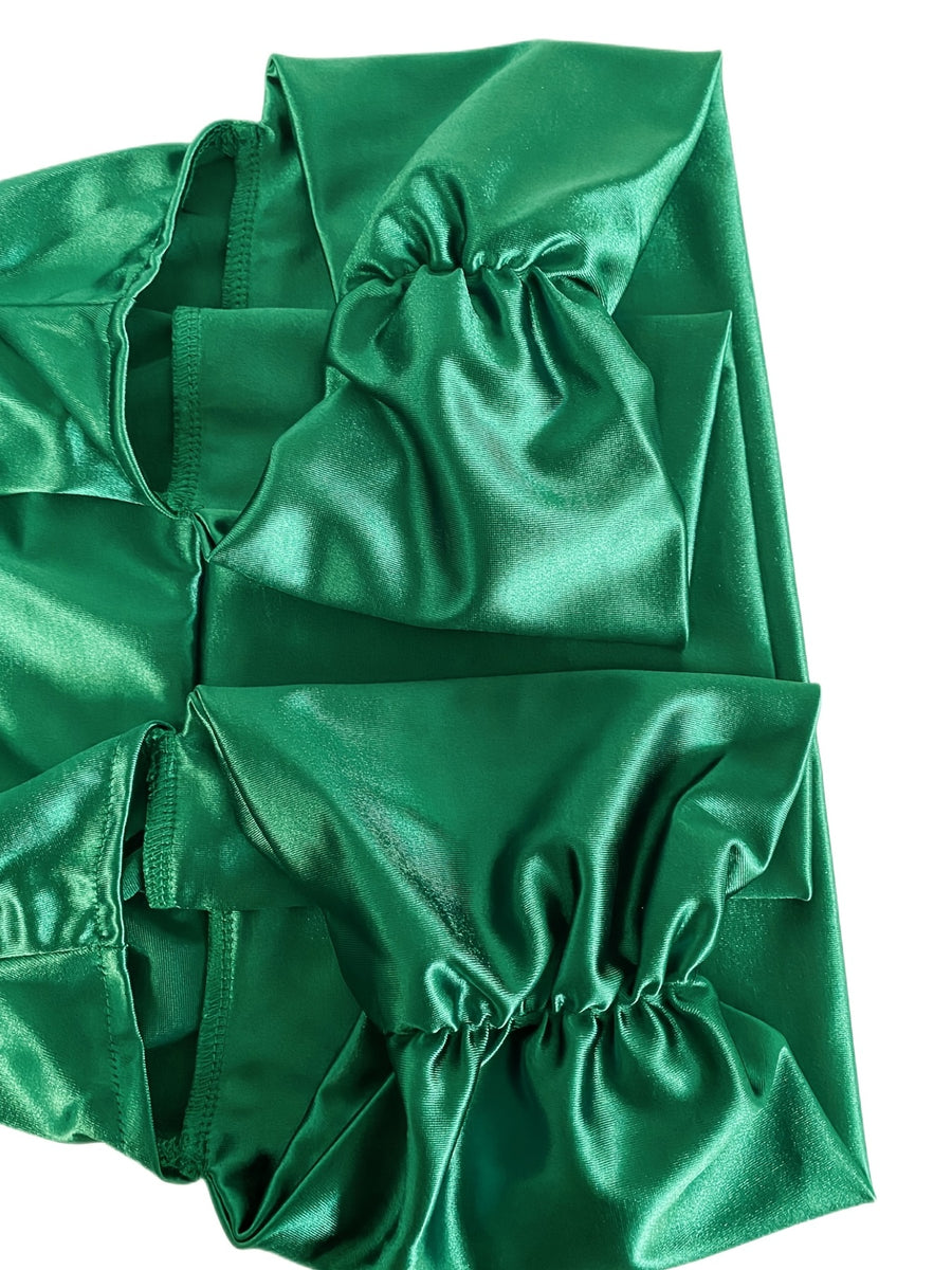 New Foreign Trade Women's Bodycon Dress, Solid Color Sleeveless Midi One-Shoulder Dress, Sexy Evening Gown - Green