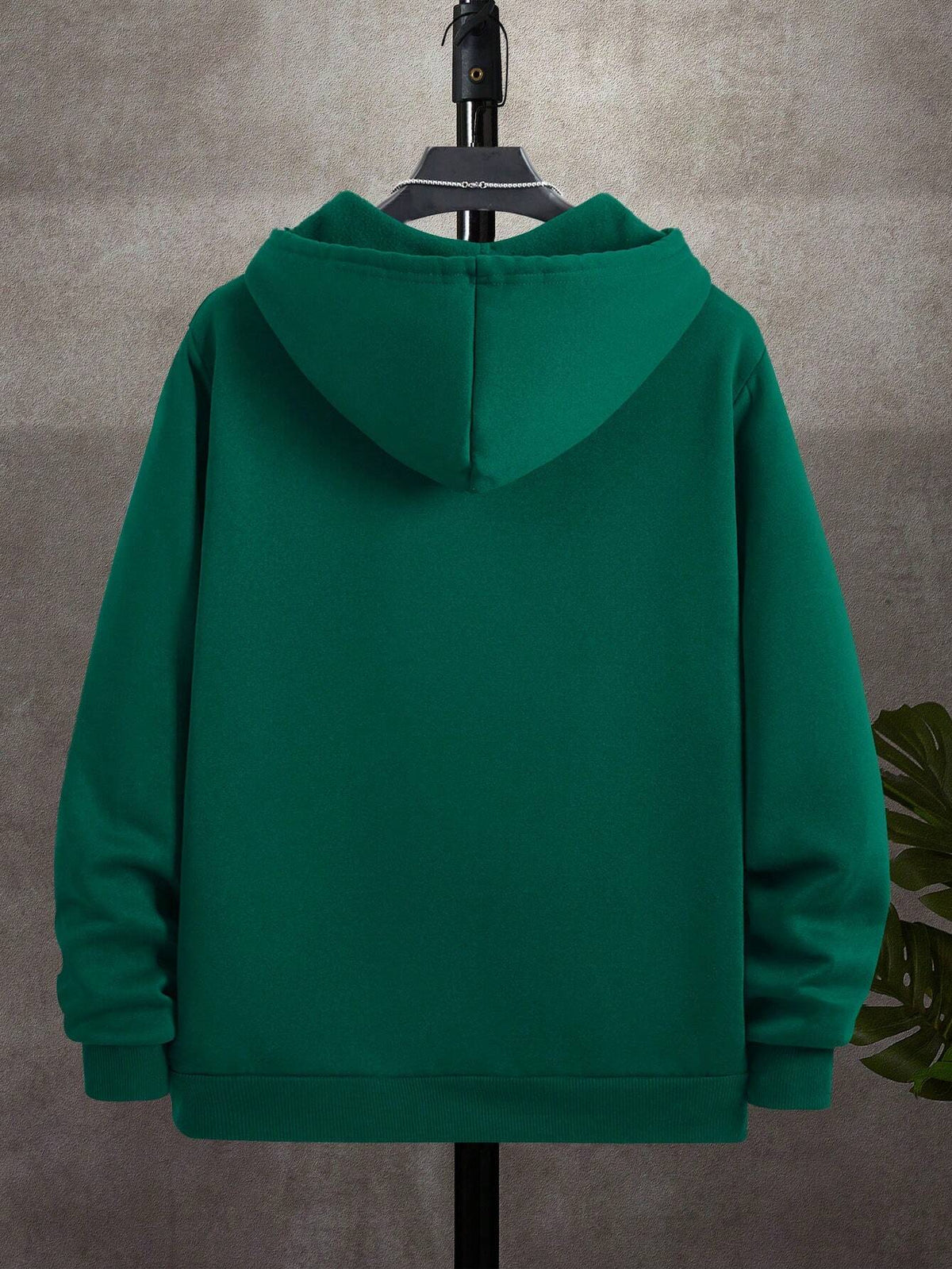 50% Cotton, 50% Polyester, 2-Pack Men's Zippered Hooded Fleece-Lined Sweatshirt, Men's Clothing, Long-Sleeve Fleece Jacket, Zippered Top, Hooded Sweatshirt, Pockets, Drawstring, Suitable for Outings, Casual Wear, Back-to-School Season - Black+Dark Green