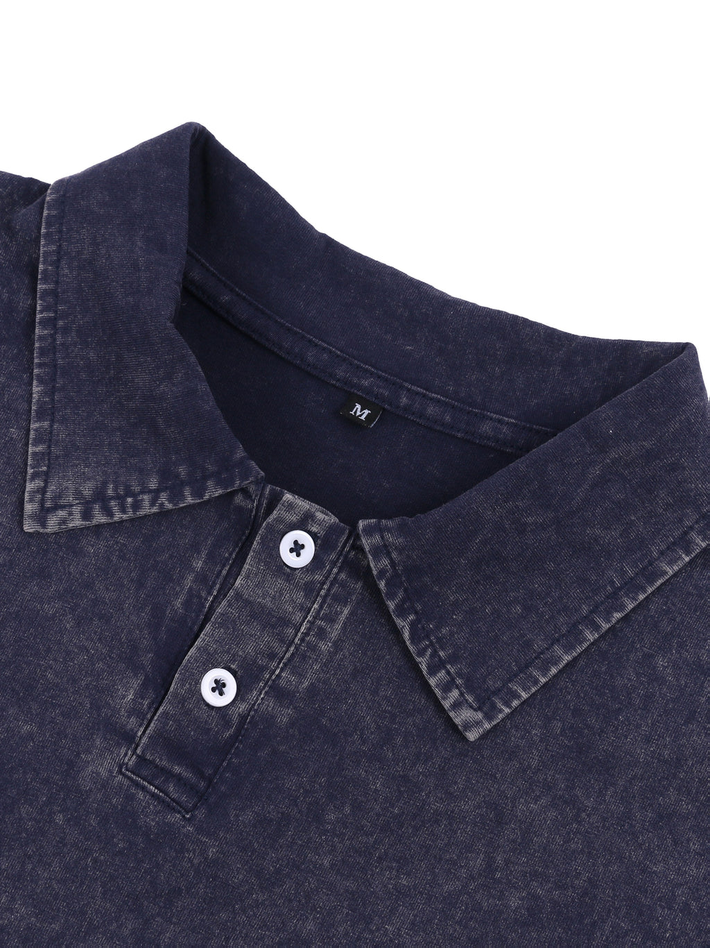 240G Heavyweight Combed Pure Men'S POLO Shirt Easy Retro Washed Loose Lapel Short Sleeve Skin-Friendly Temperament Autumn Summer Daily Commute Casual Top - Navy Color