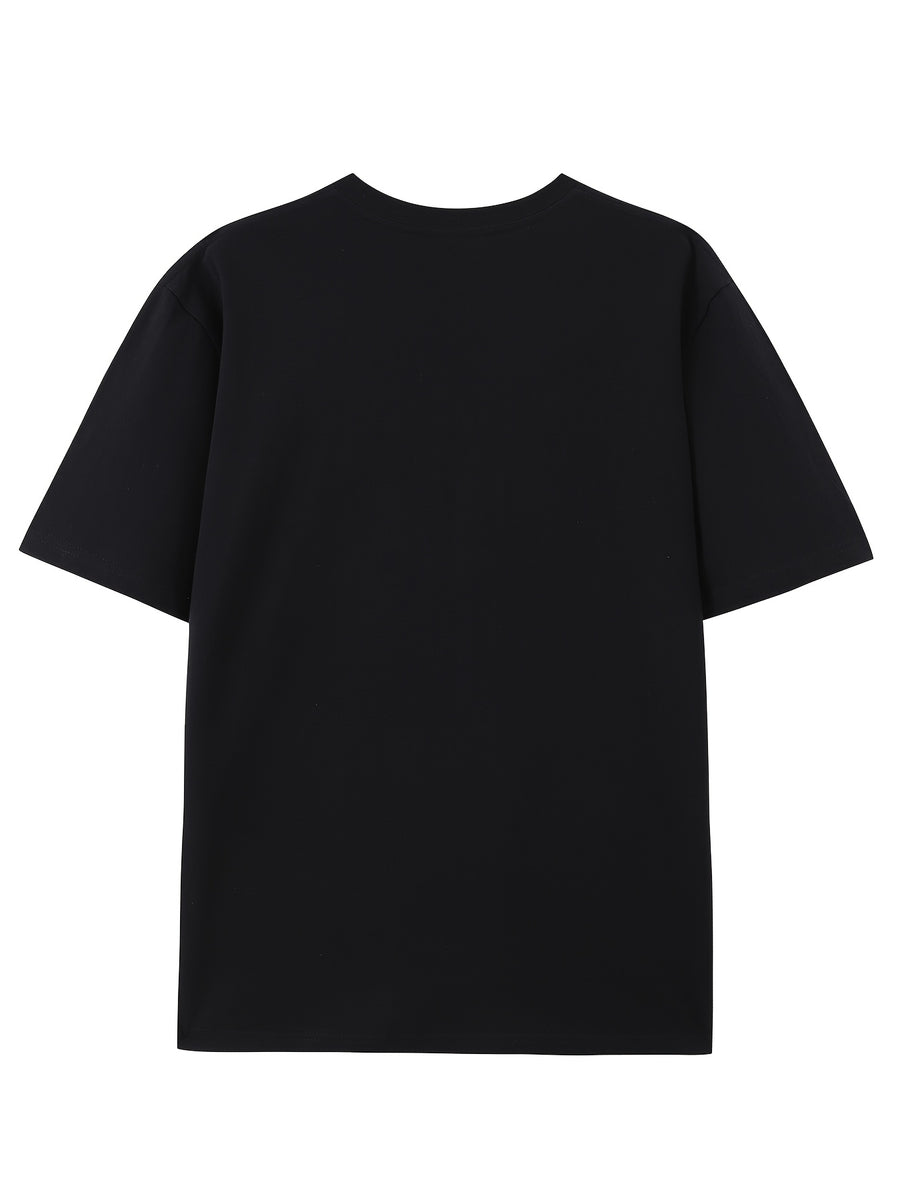 Men's Abstract Art T-Shirt - Vibrant Brushstroke Design, Soft and Breathable, Modern Crew Neck, Short Sleeve Summer Tee, Art-Inspired T-Shirt - Black