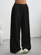 3pcs (3pcs) Women's Wide-Leg Athletic Sweatpants - Elastic Drawstring Waist Wide-Leg Trousers, Loose-Fit Medium-Stretch Pants Suitable for Gym,, Casual Attire, Machine Washable Spring Summer Fall Workout Bottoms - Black+white+light Gray