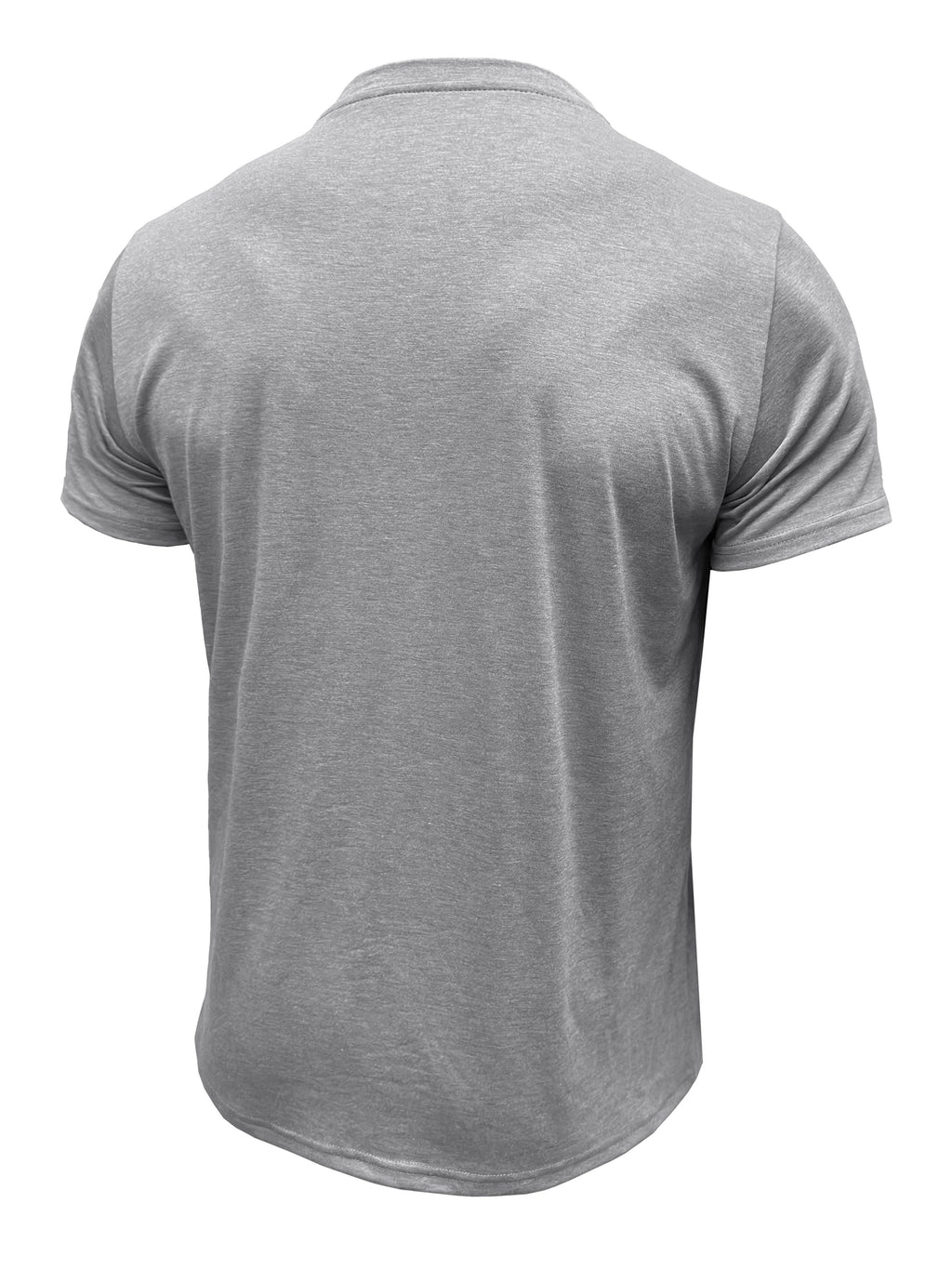 Men'S Solid Color Short Sleeve Henley Neck T-Shirt, Fashionable Summer Men'S Wear Casual Round Neck Top - Light Grey