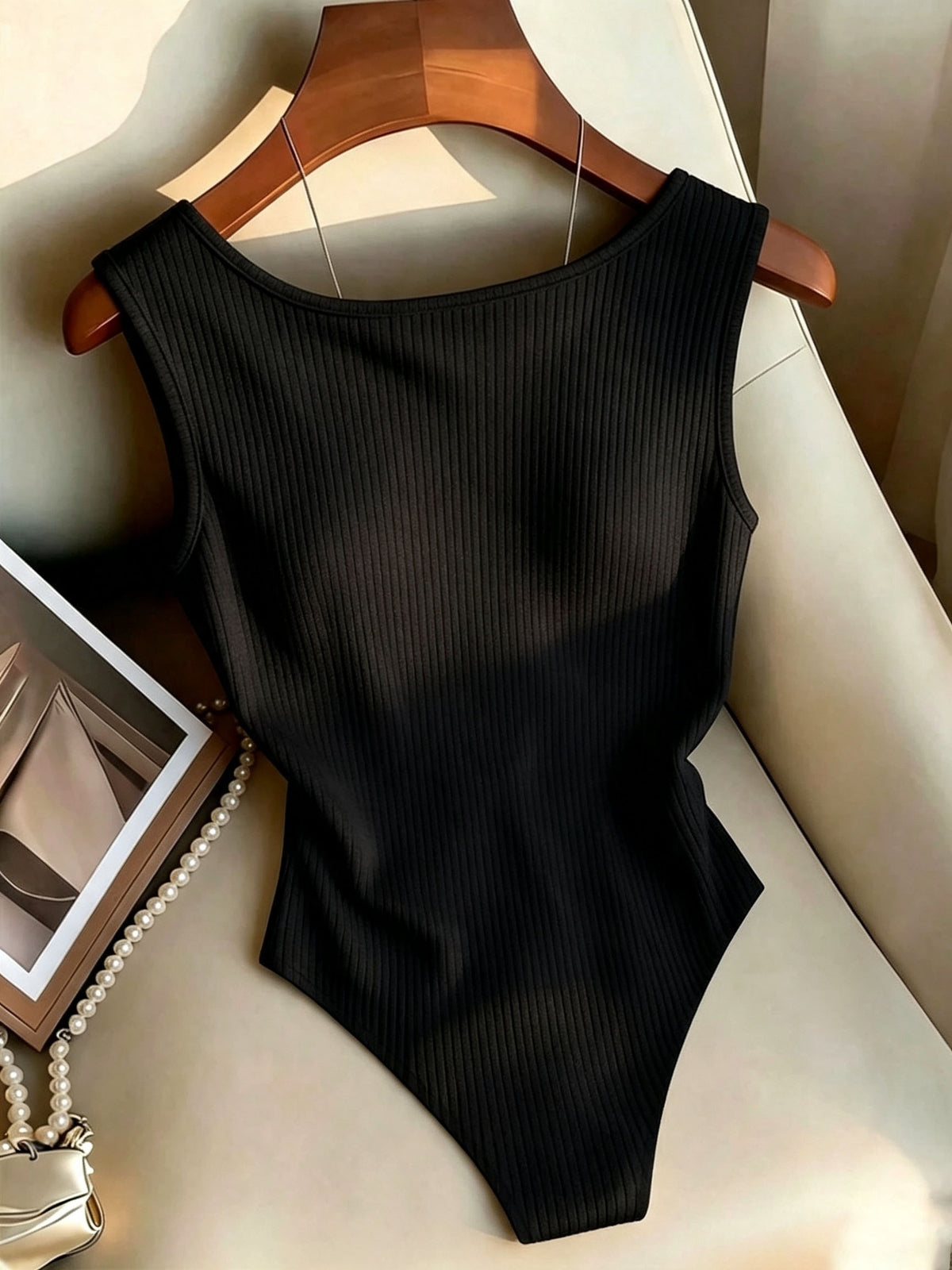 Directional Casual Pleated Ruffled Pouch Striped Golden Button Decor Women'S Elegant Tight Top - Black