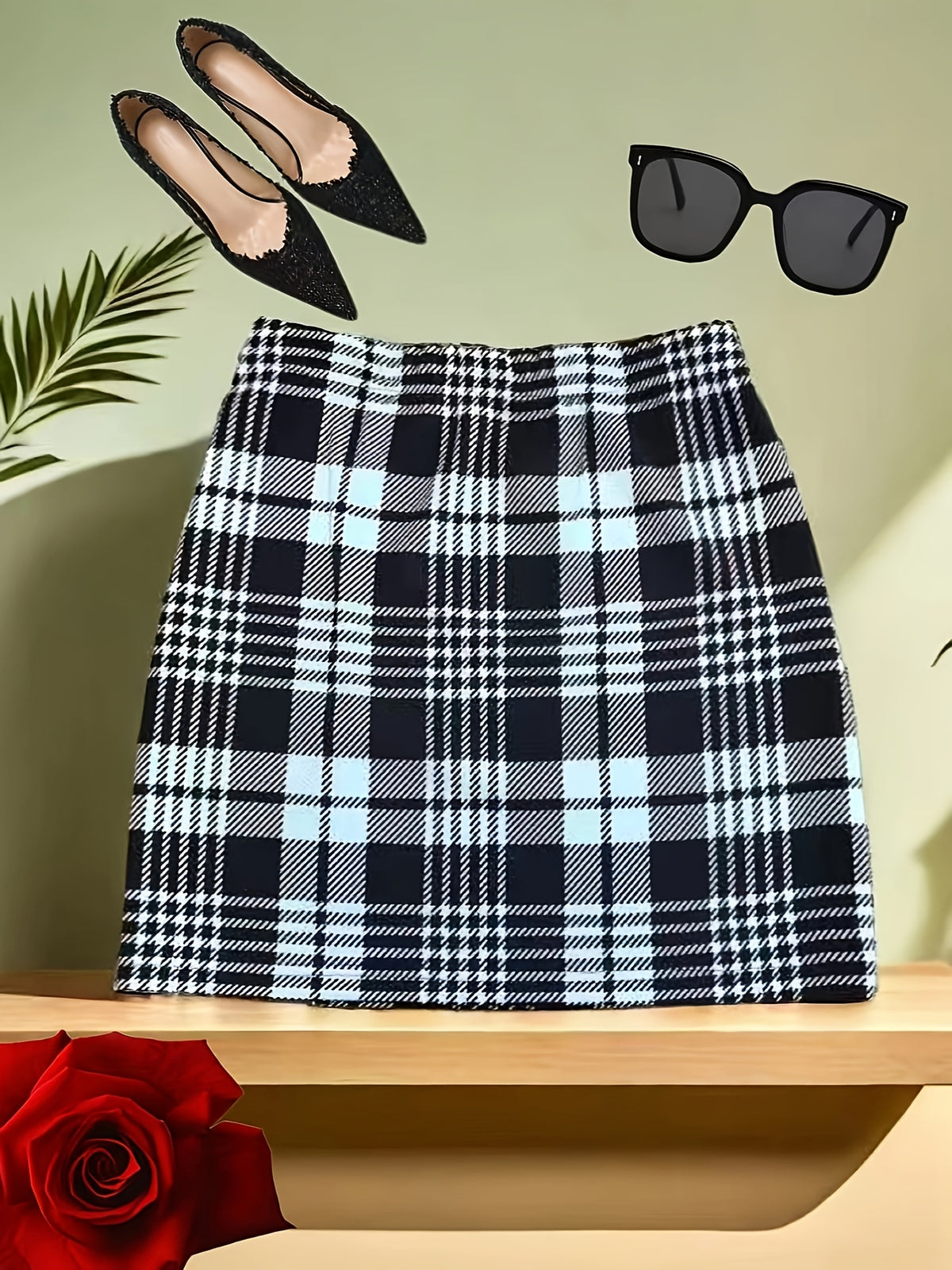 Fashionable Women's Semi-skirt - Black