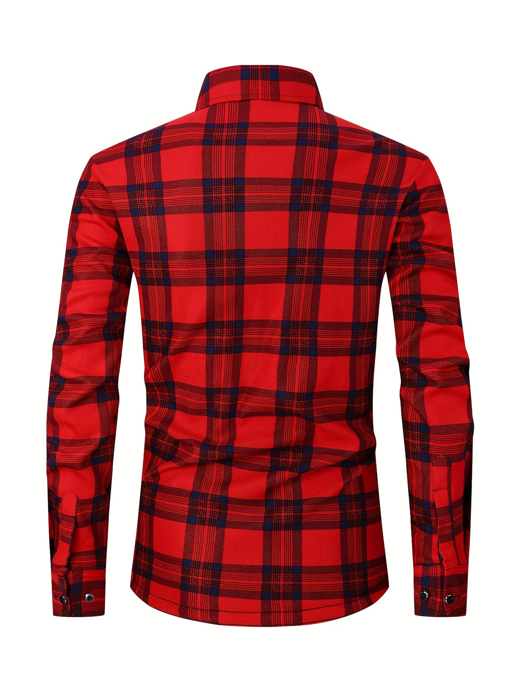 Autumn/Winter Plaid Flannel Shirt for Men, -Lined, Thickened, Warm, Long-Sleeve Workwear Jacket, Casual Top, New Season - Red Grid