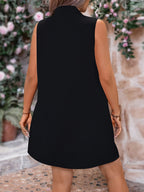 Women's Sleeveless Cardigan Midi Vest, Buttonless Design - Commuter Fashion All-match Shawl - Wearable in All Seasons - 100% Polyester Fiber Material - Machine Washable - Women's Teacher Outfit - Office Wear, Home Wear - Black