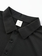 Classic Solid Color Short-Sleeve Men'S Polo Shirt, Home Casual Shirt - Black