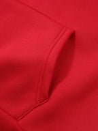 Butterfly Heart Print Hoodie And Pants Set, Casual Long Sleeve Hoodie And Jogger Set, Women'S Hooded Pocket Outfit - Red