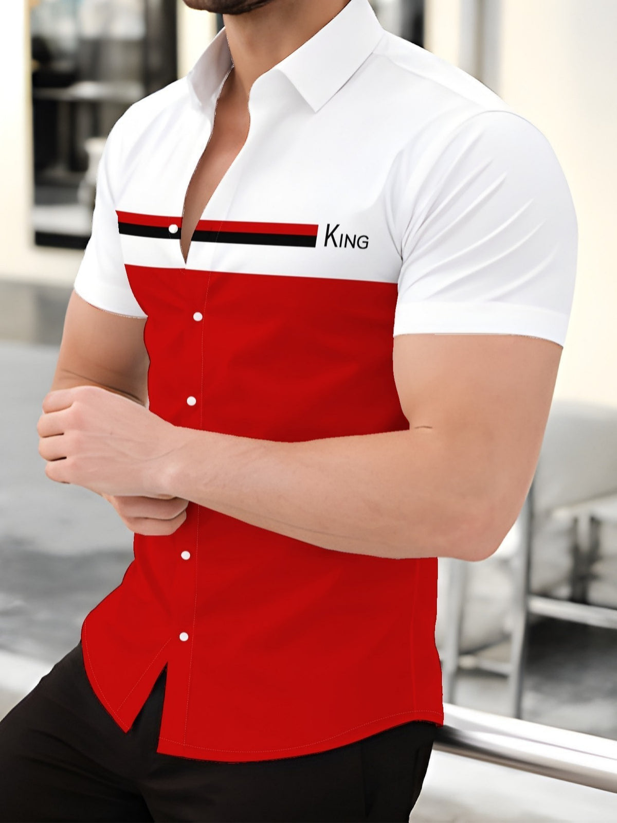 Fashionable and Minimalist Men's Shirt, 3D Printed Men's Summer New Short-Sleeve Shirt - Mixed colors