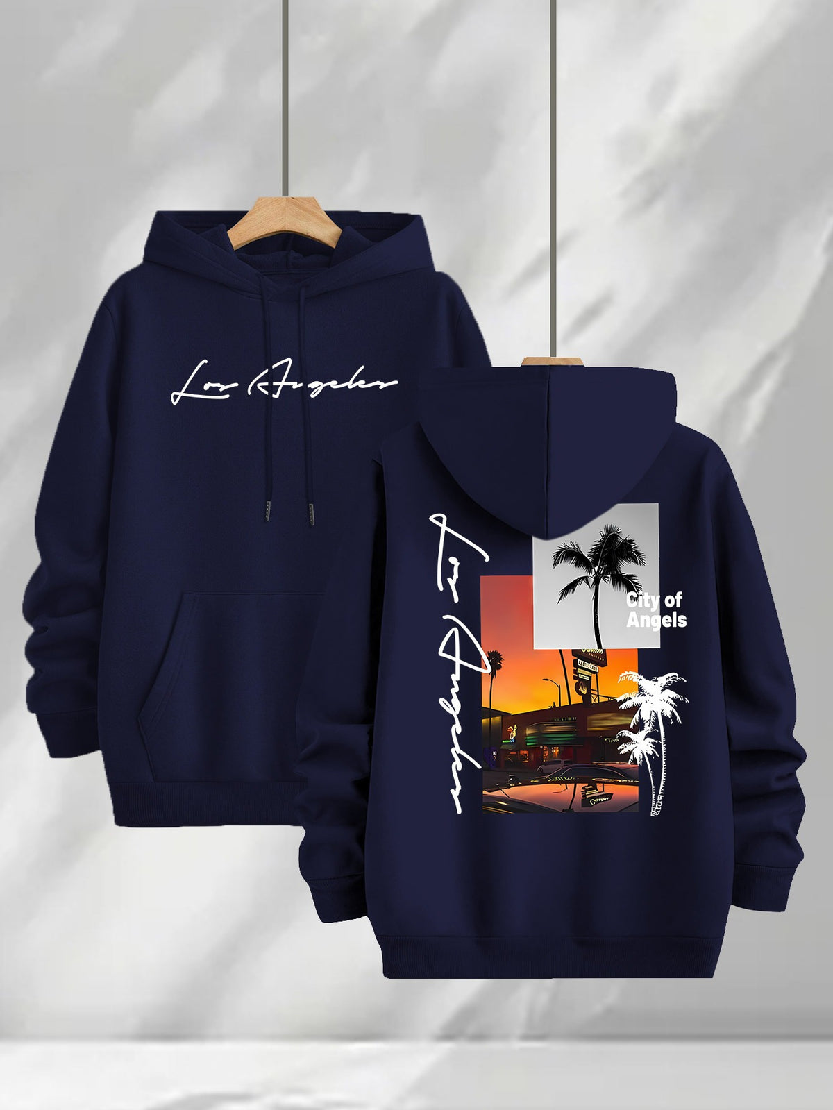 3pcs Trendy Print Sweatshirt, Men's Casual Hooded Sweatshirt, Long-sleeve Pullover, Slightly Stretchy, Knitted Polyester Fabric, Regular Fit Men's Hoodie - Red+Navy Blue+Coffee Color