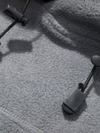 Men's Polar Fleece Tactical Hoodie, Long Sleeve Pullover Hooded Sweatshirt with Multi Zipper Pockets, Casual Outdoor Warm Hooded Top for Daily Hiking Travel - Grey