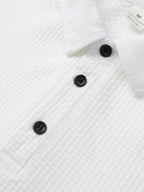 Men'S Summer Casual Polo Shirt. Loose Fit, Breathable, Lapel Collar, Short Sleeve Top, Premium Business Casual Solid Color Pullover, Suitable for Outdoor Sports Like Tennis, Golf, Running, Casual Wear - White
