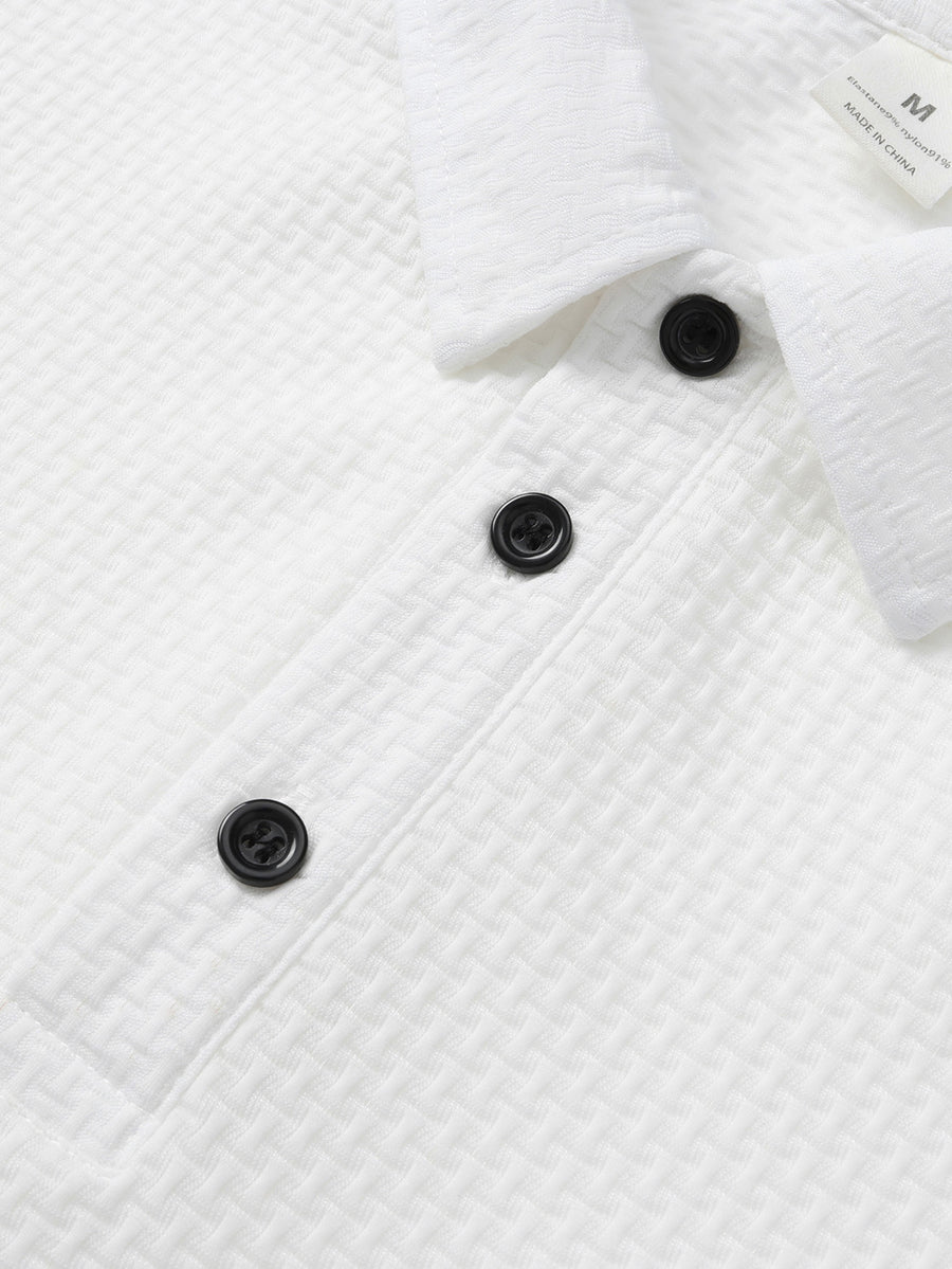Men'S Summer Casual Polo Shirt. Loose Fit, Breathable, Lapel Collar, Short Sleeve Top, Premium Business Casual Solid Color Pullover, Suitable for Outdoor Sports Like Tennis, Golf, Running, Casual Wear - White