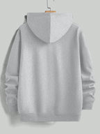 Retro American Hand-Signed Small Label Hooded Sweatshirt Men'S with Hood Casual Street Trendy All-Match Long Sleeve Top Casual Wear Hoodie Winter Clothes for Men - Light Grey