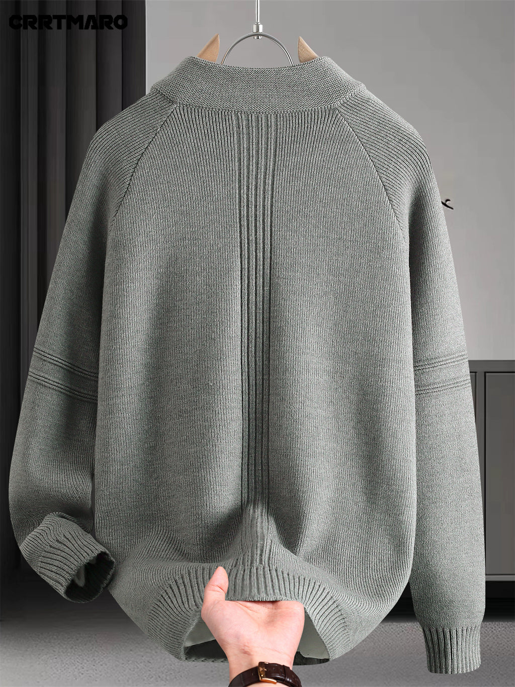 Men'S Pullover Sweater, Warm Long Sleeve Casual Top for Fall And Winter - Grey
