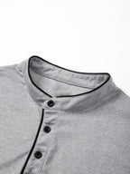2-Pc Men'S Summer Short-Sleeve Polo Shirts, Multi-Pc T-Shirts Knit Breathable Quick-Dry, Solid Color Regular Fit Anti-Pilling, Polo Collar with Buttons, Outdoor Sports Golf - Black+Light Grey