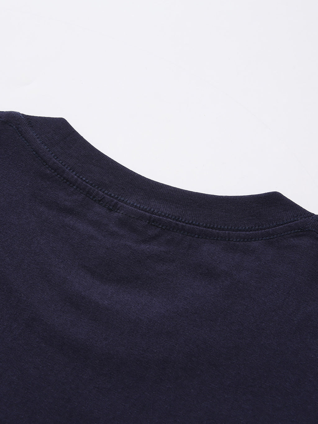 Men's Print Pure Cotton T-Shirt, Summer Fashion Vintage Trendy Casual Breathable Everyday Versatile Crew Neck Short Sleeve Top - Navy blue color