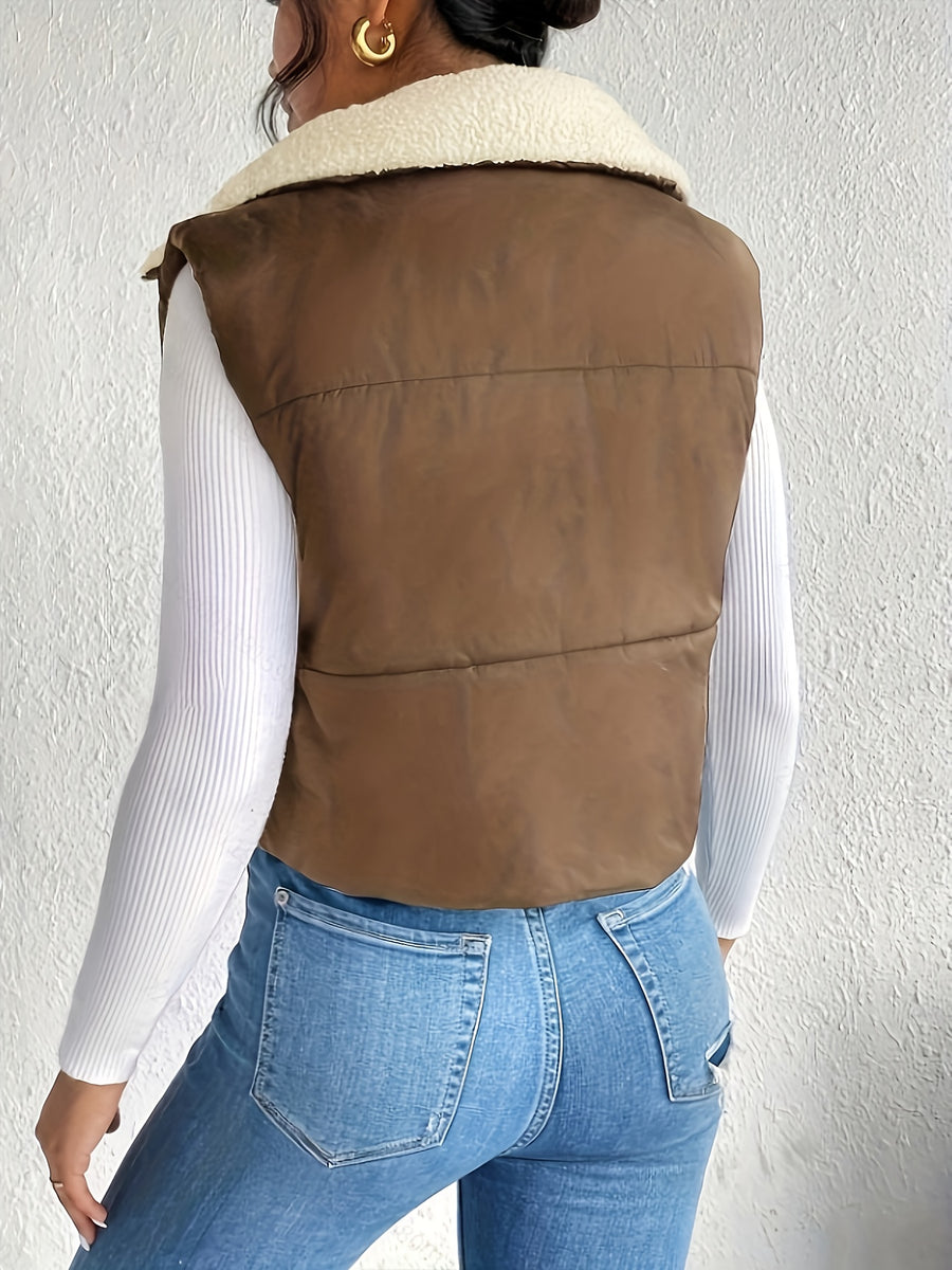 Fashionable Trendy Women'S Vest - Dark Brown