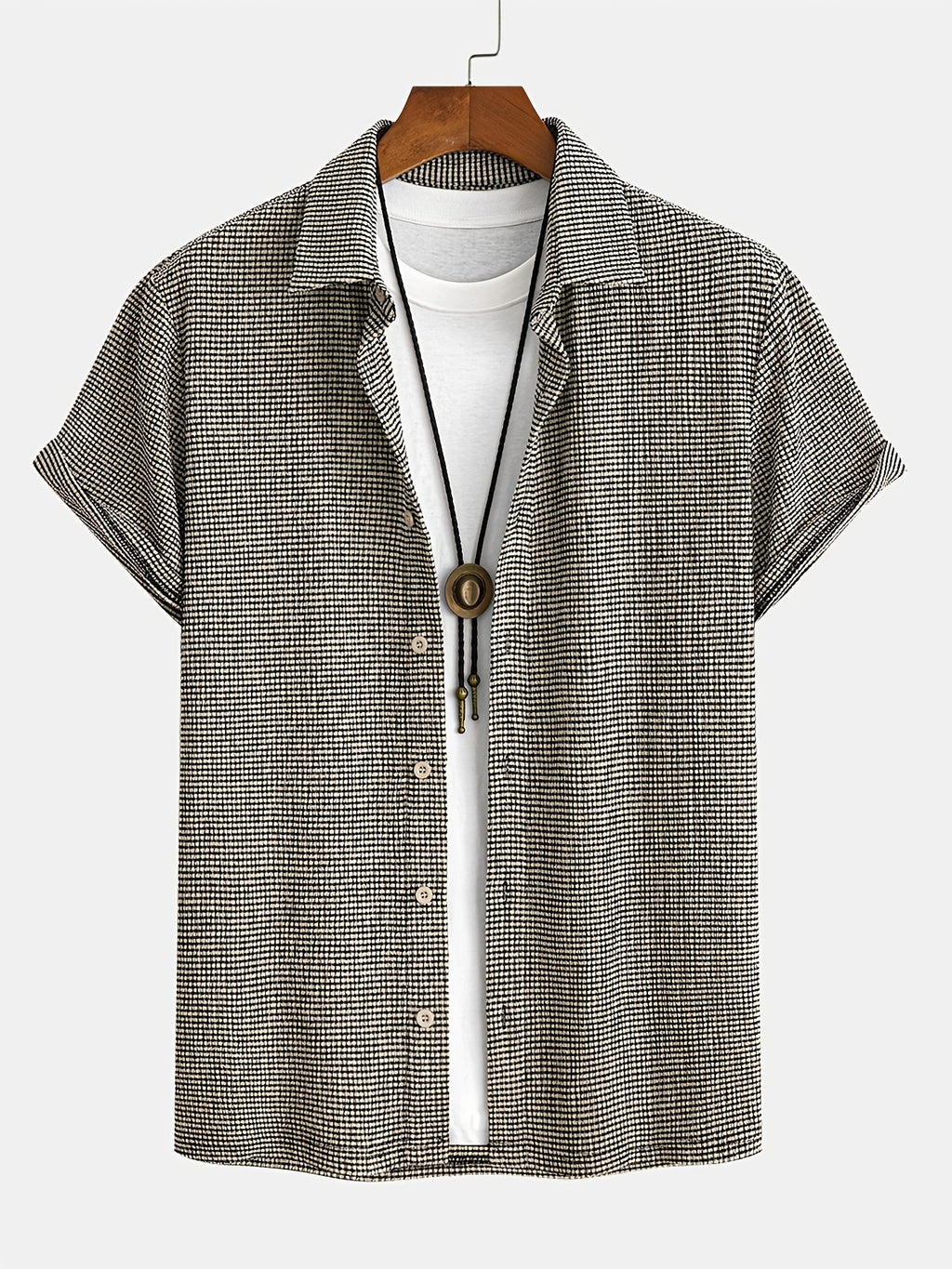 Men'S Casual Checkered Button Shirt Wrinkle Resistant Breathable Lightweight for Daily Vacation Outdoor - Mixed colors