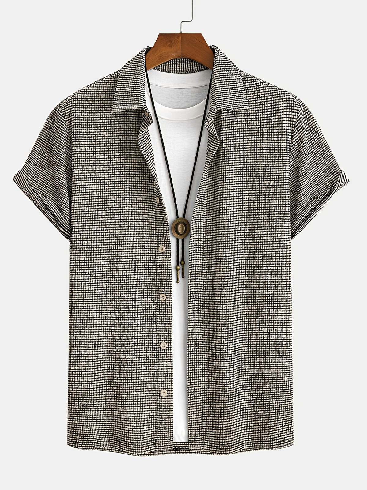 Men'S Casual Checkered Button Shirt Wrinkle Resistant Breathable Lightweight for Daily Vacation Outdoor - Mixed colors