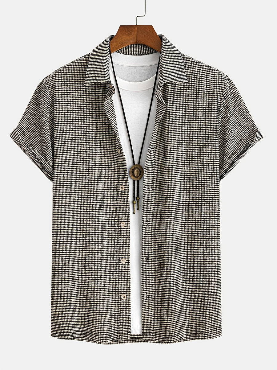 Men'S Casual Checkered Button Shirt Wrinkle Resistant Breathable Lightweight for Daily Vacation Outdoor - Mixed colors