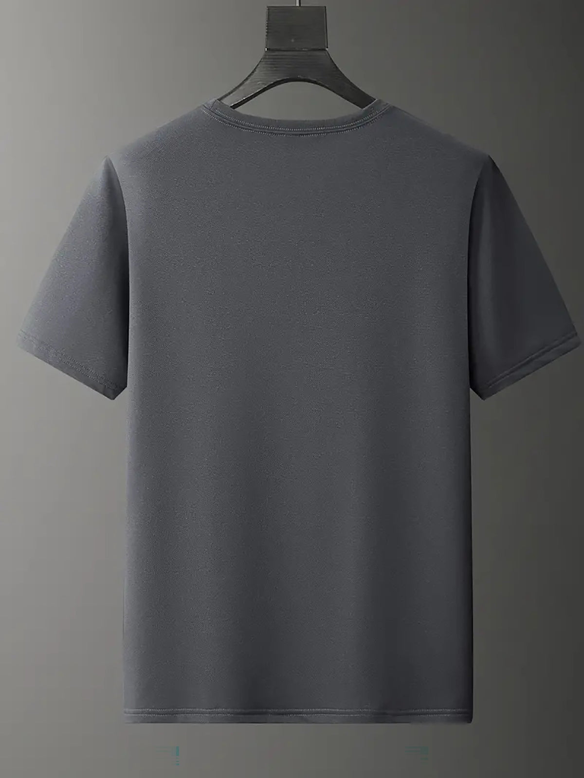 Men's Casual and Fashionable Letter Printed T-shirt, Round Neck Comfortable Polyester Fabric, Suitable for Daily Wear as Fashionable Streetwear, Men's Clothing - Dark Gray