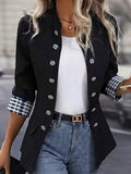 European and American Cross-Border Women's Blazer Single-Button Top, Fashionable, Versatile, Elegant, and New Arrival - Black