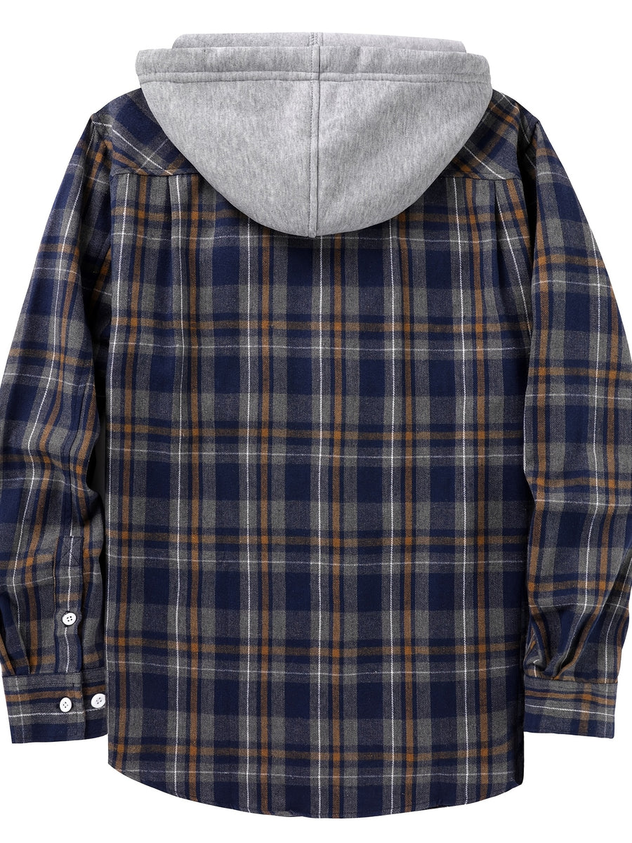 Men's Hooded Sweatshirt - Grid 8