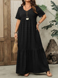 Plus Size - Plus Size - Plus Size Women'S Short Sleeve Maxi Dress, Suitable for Spring And Summer Women'S Clothing - Black