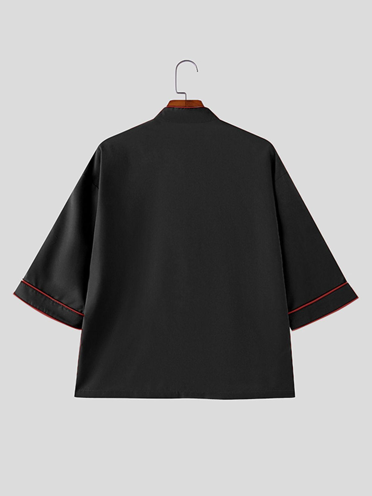 Men Retro Tops Frog Button Stand Collar Short Sleeve Loose Thin Outdoor Street New Chinese Style Casual Shirt, Chinese Size, Please Check The Size Guide Carefully - Black