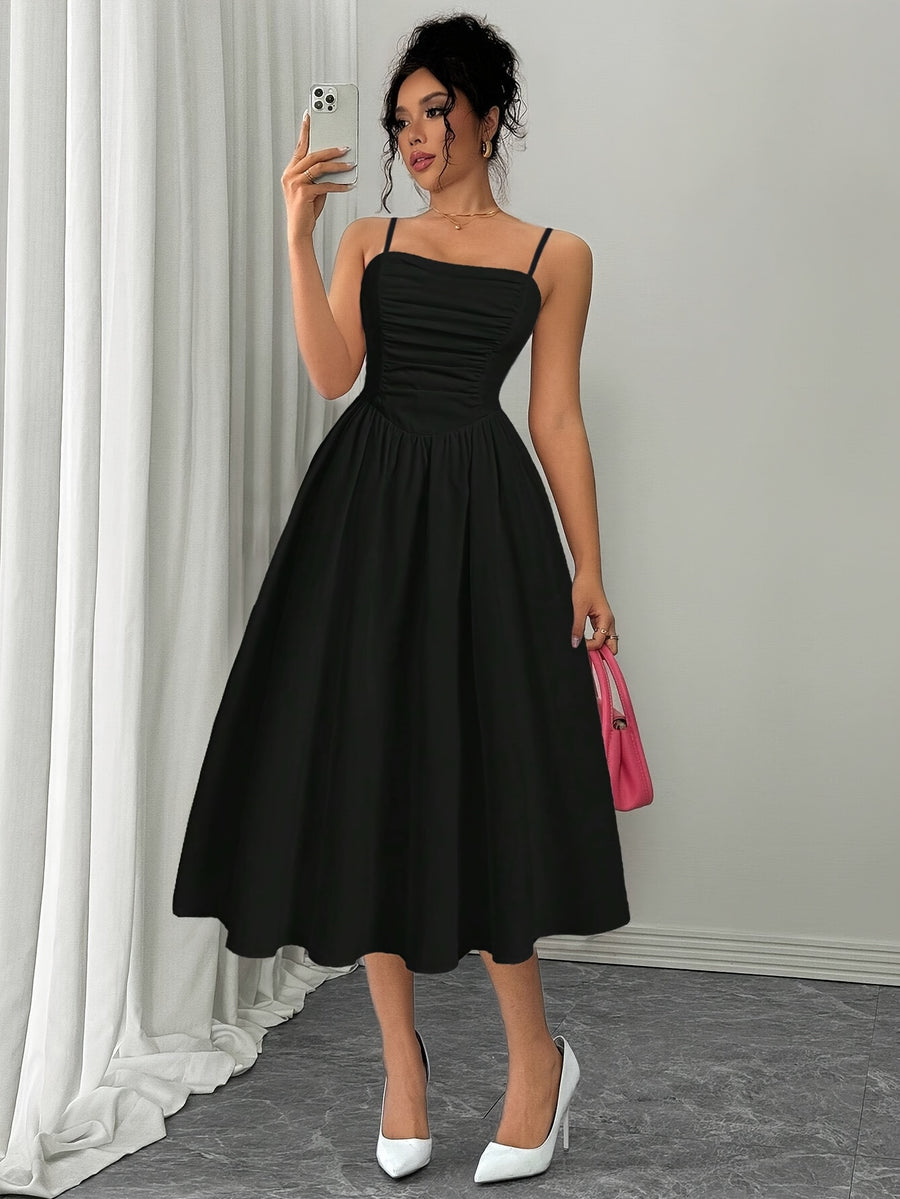 Black Backless Dress - Black